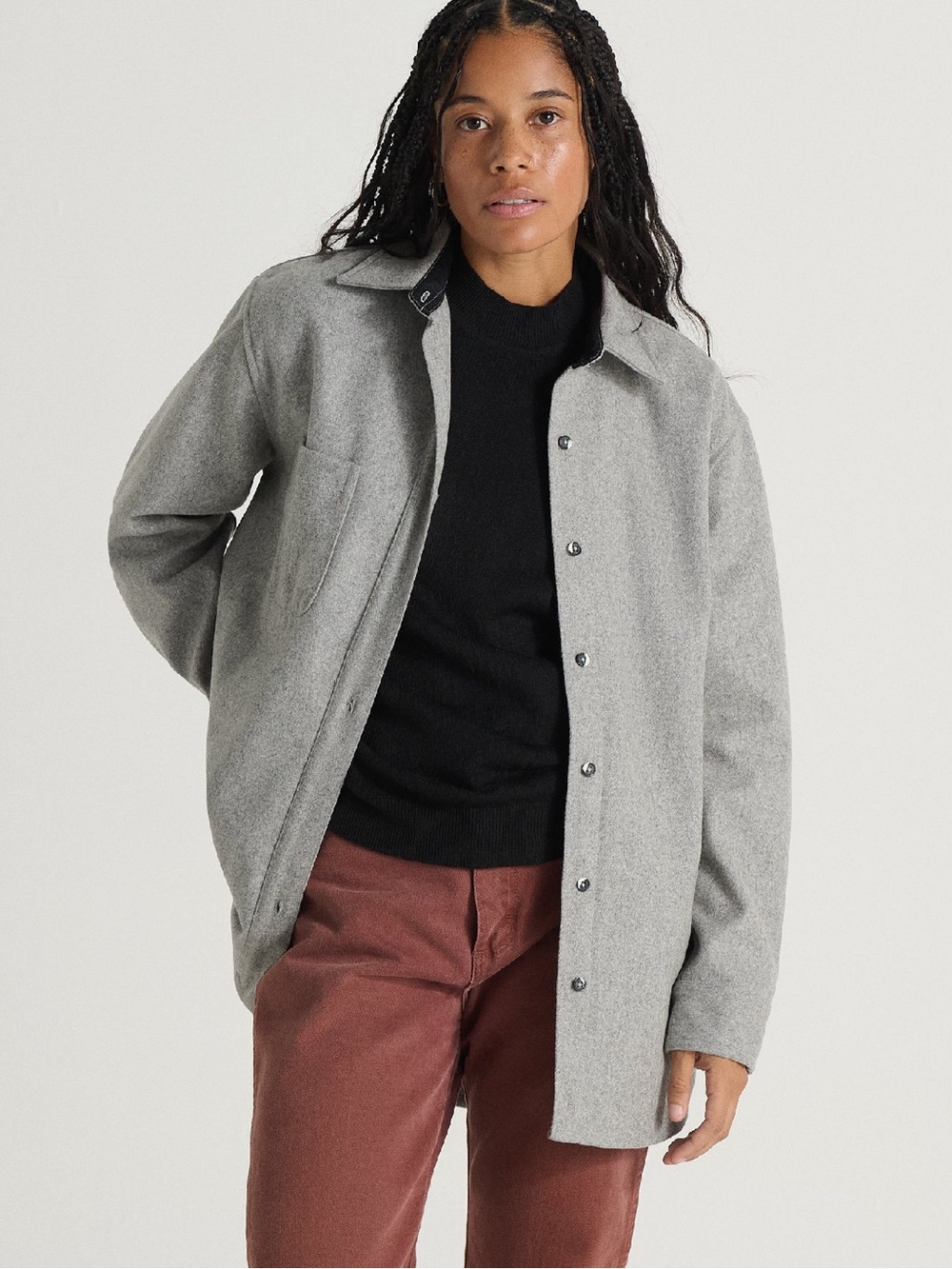 ANIAN Modern Melton - Women’s - RELAXED - size large - light grey